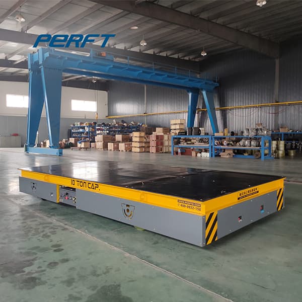 motorized rail transfer trolley with flat steel deck 6 ton